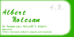 albert molcsan business card